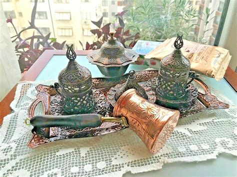 Türkisch Griechisch Arabisch Kaffee servieren Set Pot Cup Cezve Gawa