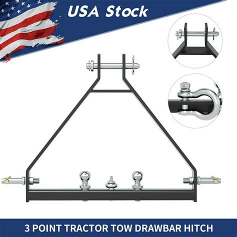 3 Point Trailer Receiver Hitch Tow Drawbar Fit Quick Hitch Imatch Cat 1