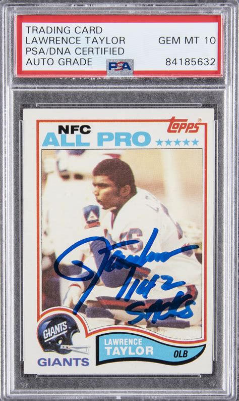 Sharp corners and centered nm to mint! Lot Detail - 1982 Topps #434 Lawrence Taylor Signed and ...