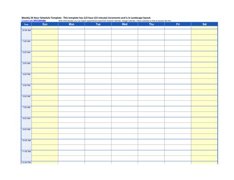 Printable Hour By Hour Schedule