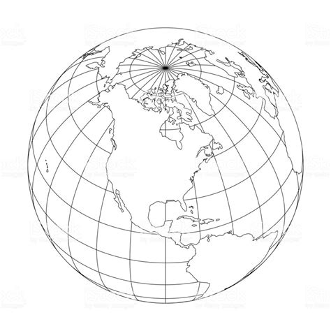 Globe Outline Drawing At Explore Collection Of