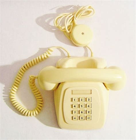 Vintage Push Button Telephone Ivory Color 1980s By Bauldelabuela €25