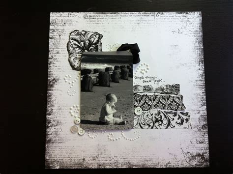 Elegant And Simple Scrapbook Layout In Black And White Simple