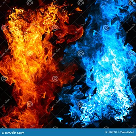 Red And Blue Fire Stock Photography Image 16762772