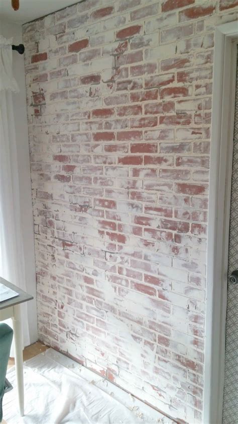 Living Room Makeover German Schmear Faux Brick Wall Faux Brick