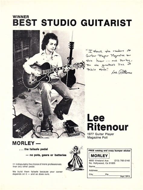 Barney Hurley On Twitter Lee Ritenour Morley Effects Pedals Promo