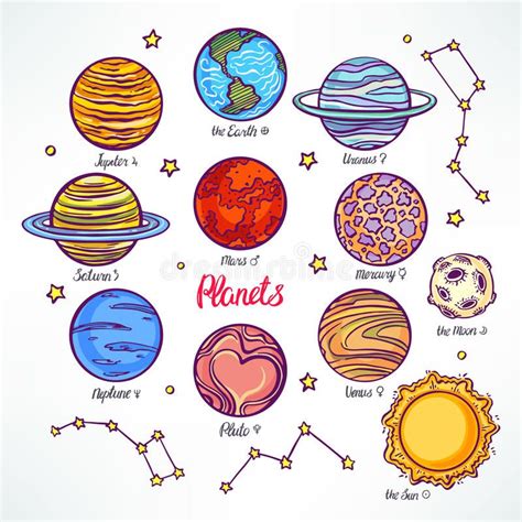 Planets Of The Solar System Set With The Planets Of The Solar System