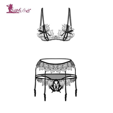 2021 Lurehooker Sexy Erotic Underwear Sex Lingerie Set Women Lace Bralette Bra With G String