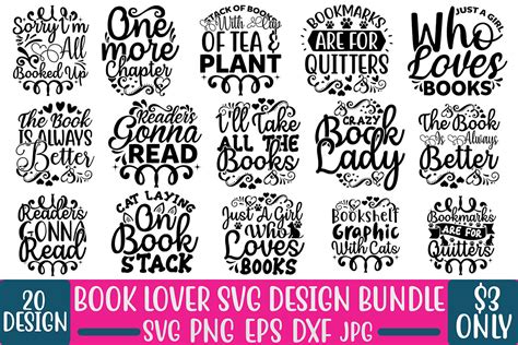 Book Lover Svg Design Bundle Bundle · Creative Fabrica