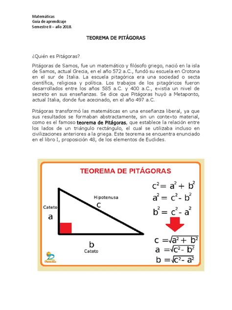 Teorema De Pitágoras 8 Básico Pdf