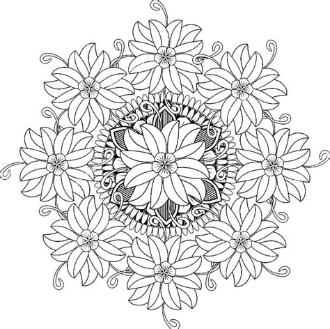 Flower Mandala Color Page