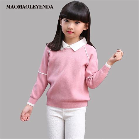 Teenage Girls Sweaters Spring Autumn Girls Long Sleeve Knitted Clothes