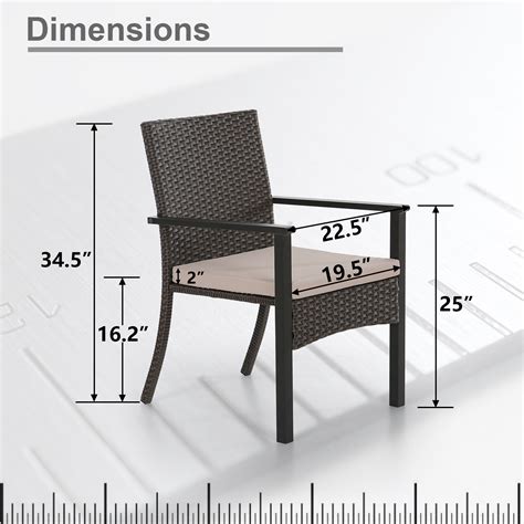 Mf Studio 7 Piece Outdoor Patio Dining Set With 6 Pcs Rattan Cushioned