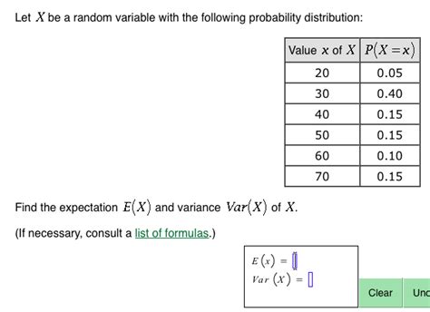 solved let x be a random variable with the following