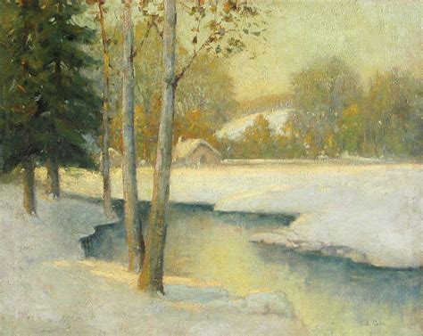 Emil Carlsen A Winter Stream C1922 Landscape Paintings Painting Art