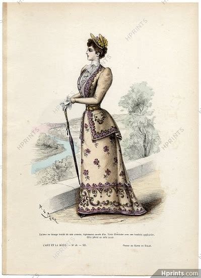 Lart Et La Mode 1891 N°28 Marie De Solar Colored Fashion
