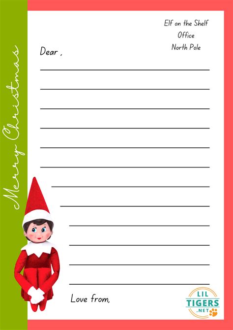 Free Printable Elf On The Shelf Letter Templates Lil Tigers