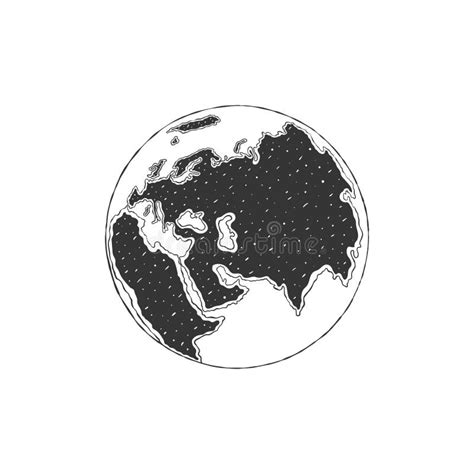 Globes Of Earth Globes Hand Drawn Icon Europe And Asia Sketch With
