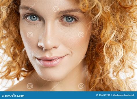 Lovely Young Woman With Red Curly Hair Stock Image Image Of Portrait