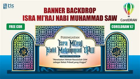 Free CDR Tutorial Membuat Desain Banner Backdrop Isra Mi Raj Nabi Muhammad SAW Klsdesign