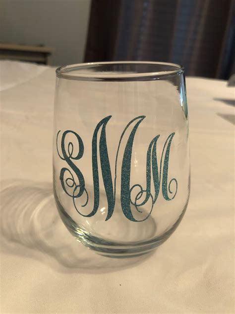 Personalized Monogramed Wine Glass Handmade Wine Glasses Hand