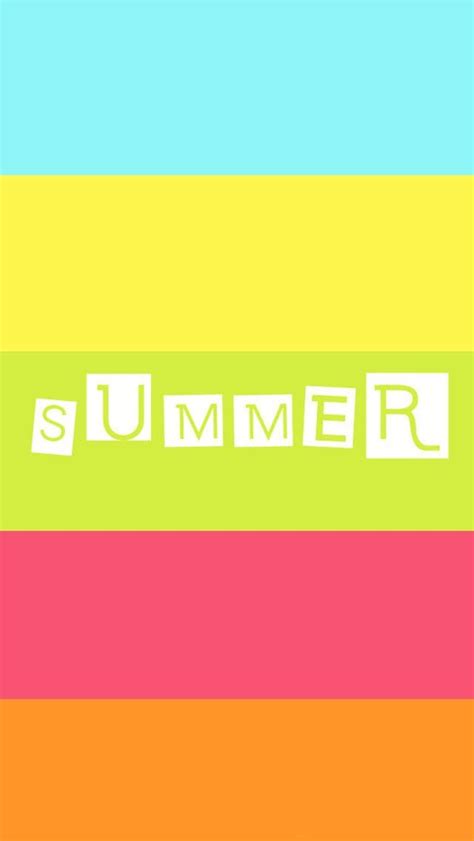 The Word Summer Is Written In White Letters On A Multicolored
