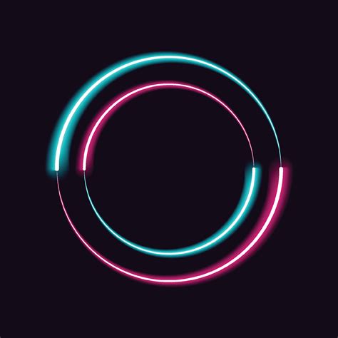 Neon Circle Frame Background Blue And Pink Light Moving Design