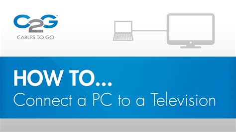 Both the dvi and vga port on the computer and the tv should be exactly the this tells the computer to look for the tv you connected. How To Connect a PC to a TV - YouTube