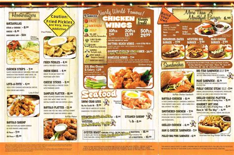 Hooters Menu And Price List Latest 2021 Fast Food Menu Prices