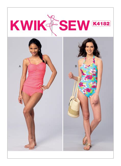 Quick Sew Patterns Kwik Sew Misses Ruched Tankini And One Piece Halter Swimsuit