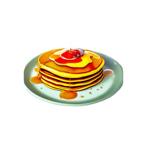 Pancakes Stack With Berries And Honey Generative Ai 32426502 Png