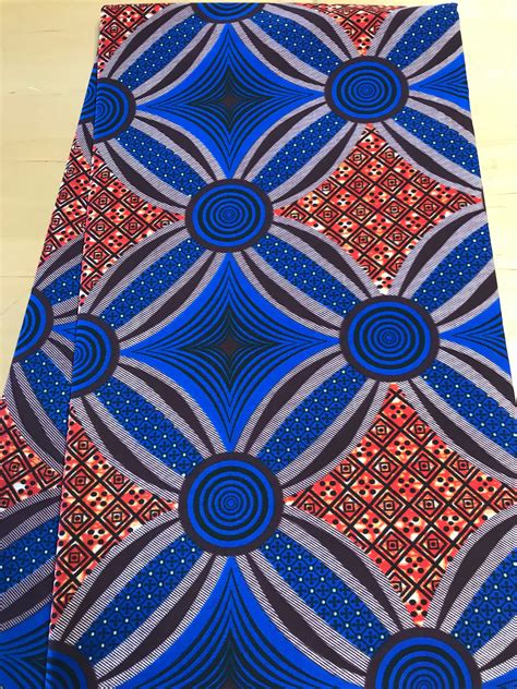 Blue African Fabric Per Yard Ankara Fabric Fabrics For Etsy