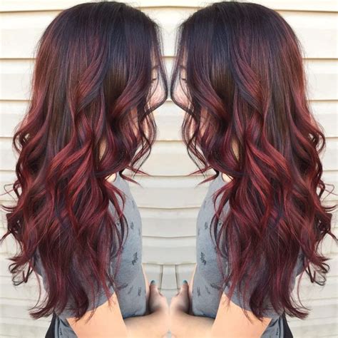 Perfect For Fall Hair Color Red Highlights Ombre Hair Color Brunette