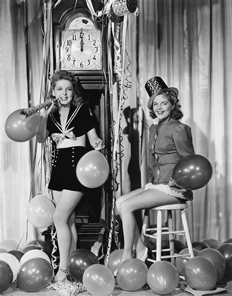 Vintage Girls Celebrating The New Years Eve 1930s Monovisions