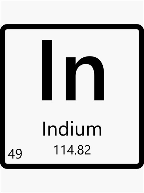 Indium Periodic Table Of Elements Sticker For Sale By Ele Mental