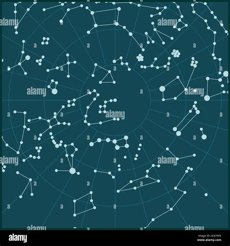 Ilustración Vectorial De Mapa De Estrellas Mapa De Constelaciones