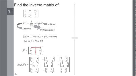 Inverse Of A Matrix X Example Youtube