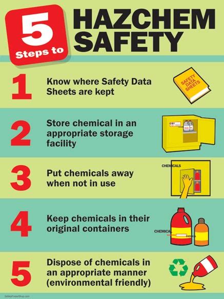 5 Steps To Hazchem Safety Safety Poster Shop