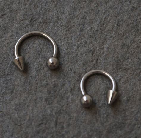 16 Gauge Captive Septum Ring Septum Horseshoe Silver Septum Etsy Uk