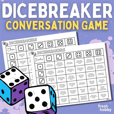 Dicebreaker Simple Icebreaker Conversation Game For All Ages Hours Of Fun Etsy
