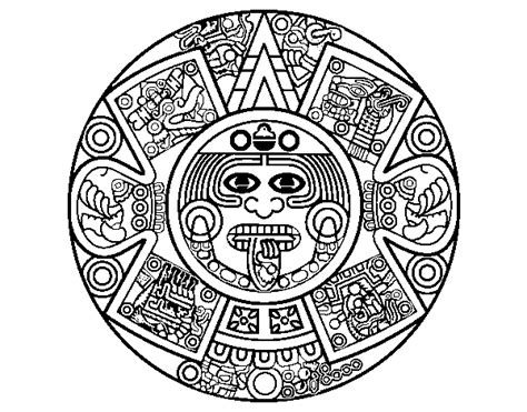 Aztec Calendar Stone Coloring Page Coloringcrew