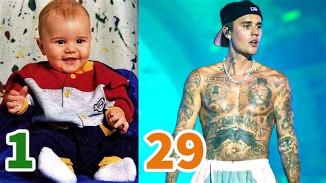 justin bieber transformation from 0 to 29 years old youtube