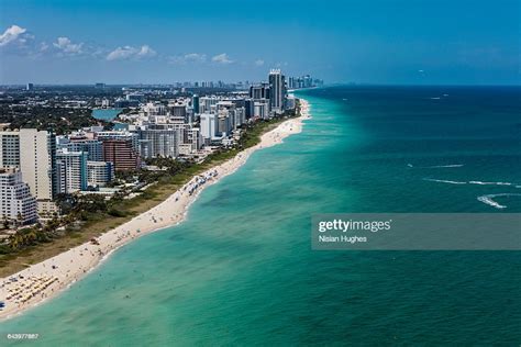 Aerial View Of South Beach Miami Florida Cityscape High Res Stock Photo
