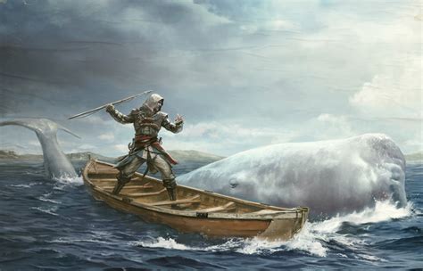 Assassins Creed 4 Black Flag Boats Warrior Fantasy Whale G Wallpaper