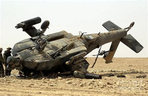 An Ah 64 Apache Helicopter Crashed Photograph By Stocktrek Images