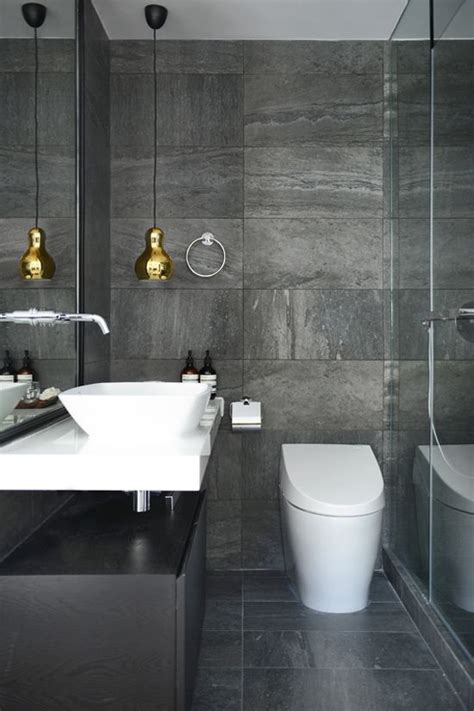 Tile is often the most used material in the bathroom, so choosing petite cream and gray stars mix trendy cement tile into this otherwise traditional bathroom. 37 grey slate bathroom wall tiles ideas and pictures 2020