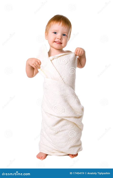 Beauty Baby In Towel After Shower Royalty Free Stock Images Image