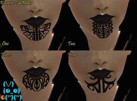 Mod The Sims 28 Tribal Māori Tā Moko Tattoos