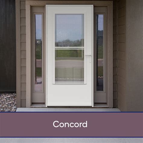 Larson Concord 36 In X 81 In White Mid View Retractable Screen Wood