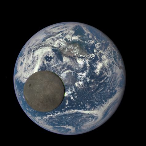 Nasas Epic Camera Captures Dark Side Of The Moon Crossing Earth Sun